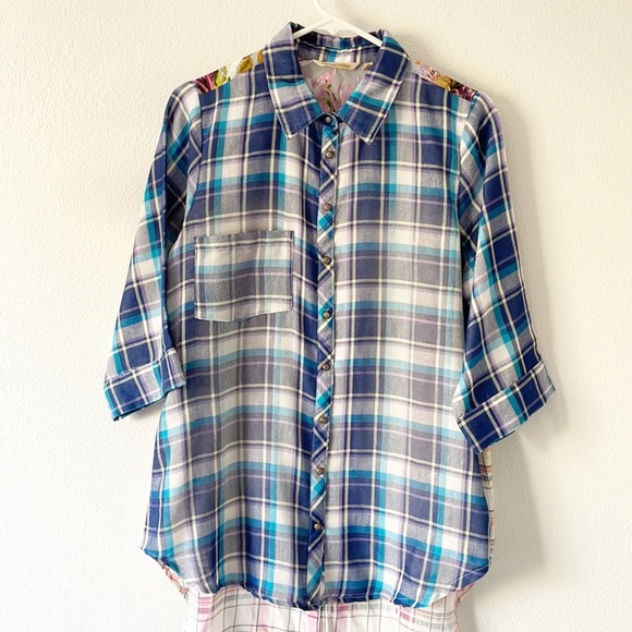 Soft Surroundings Mixed Media Embroidered Blouse - Picture 2 of 10